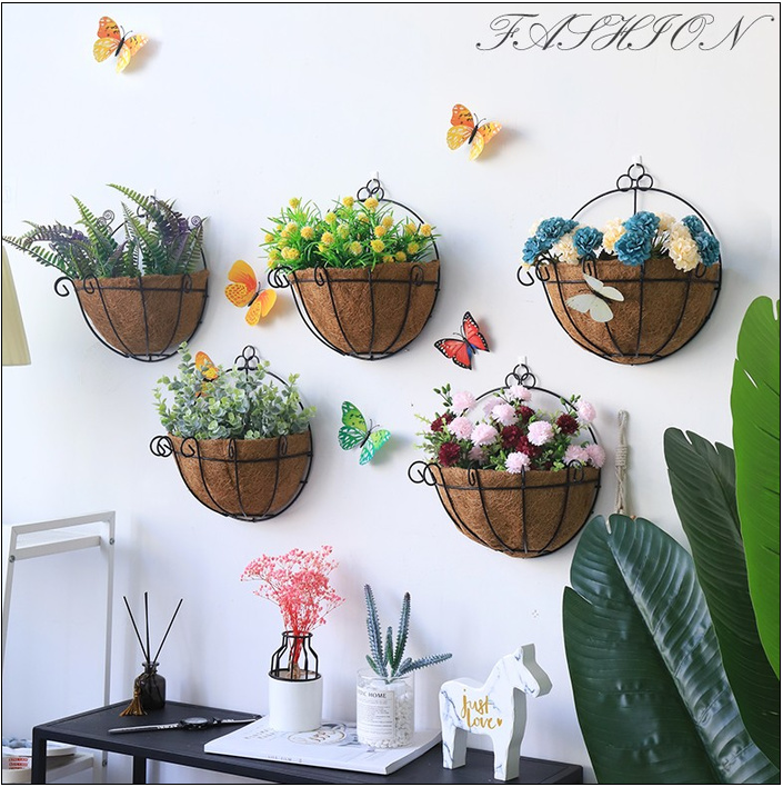 奶茶店壁掛綠植圖片